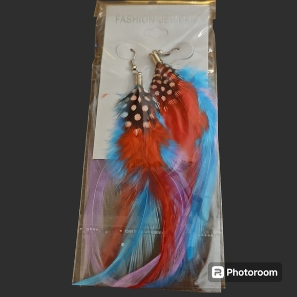 5/$25 Retro 1980s Colorful Fairycore Feather Earrings - Picture 1 of 3